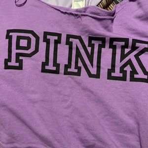 Used off should Victoria secret pink sweatshirt color purple and black size M